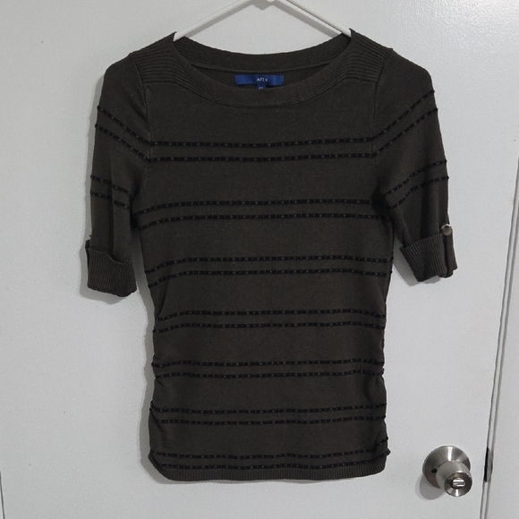 Apt. 9 Dark Brown Ribbed Knit Top - Picture 1 of 7